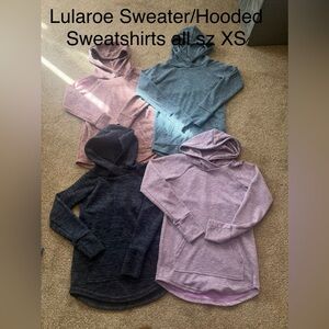 Lularoe Women's Cozy Knit Hoodie Sweater - Pink, Blue, Lavender, Charcoal sz XS